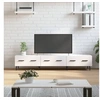 Image de Meuble TV blanc brillant 150x36x30 cm bois d ingénierie