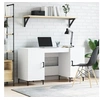 Image de Bureau blanc 140x50x75 cm bois d ingénierie