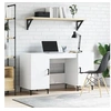 Image de Bureau Blanc brillant 140x50x75 cm Bois d ingénierie