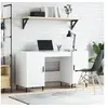 Image de Bureau blanc 140x50x75 cm bois d ingénierie