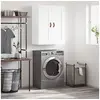 Image de Armoire Murale, Placard Suspendu avec 3 Compartiments et Poignées, Meuble Flottant avec Rangement Salon Chambre, Blanc Bois d'Ingénierie