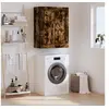 Image de Armoire Murale, Placard Suspendu avec 3 Compartiments et Poignées, Meuble Flottant avec Rangement Salon Chambre, Chêne Fumé Bois d'Ingénierie
