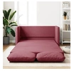 Image de Canape convertible 2 places en tissu rouge 60 x 174 x 55 cm