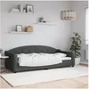 Image de Lit de jour gris foncé 90x200 cm tissu 354184
