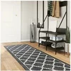Image de Vloerkleed wasbaar anti-slip 80x300 cm zwart en wit136604