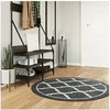 Image de Vloerkleed wasbaar anti-slip à~ 120 cm zwart en wit136608