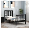 Image de Bedframe met hoofdbord massief hout zwart3191935