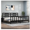 Image de Bedframe met hoofdbord massief hout zwart 200x200 cm3191995