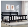 Image de Bedframe met hoofdbord massief hout zwart 200x200 cm3192060
