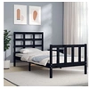 Image de Bedframe met hoofdbord massief hout zwart3192065