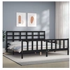 Image de Bedframe met hoofdbord massief hout zwart 200x200 cm3192125