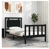 Image de Bedframe met hoofdbord massief hout zwart3192130