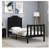 Image de Bedframe met hoofdbord massief hout zwart3192260