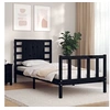 Image de Bedframe met hoofdbord massief hout zwart3192780