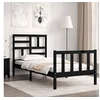 Image de Bedframe met hoofdbord massief hout zwart3193040