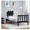 Image de Bedframe met hoofdbord massief hout zwart3193430