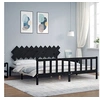 Image de Bedframe met hoofdbord massief hout zwart 200x200 cm3193490