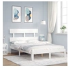 Image de Bedframe met hoofdbord massief hout wit3193502