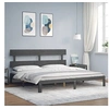 Image de Bedframe met hoofdbord massief hout grijs 200x200 cm3193553