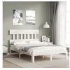 Image de Bedframe met hoofdbord massief hout wit3193567