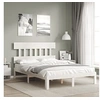 Image de Bedframe zonder matras massief grenenhout wit 140x190 cm3193577