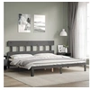 Image de Bedframe met hoofdbord massief hout grijs 200x200 cm3193618
