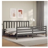 Image de Bedframe met hoofdbord massief hout grijs 200x200 cm3193878