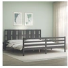 Image de Bedframe met hoofdbord massief hout grijs 200x200 cm3194138