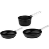 Image de SET DE POELES performance - Poêle à frire 24 CM + 28 CM + Casserole 18 CM - Noir