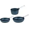 Image de SET DE POELES performance - Poêle à frire 24 CM + 28 CM + Casserole 18 CM - Bleu
