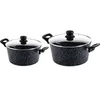 Image de SET DE POELES - Casserole 24 CM + 28 CM - Marbre Noir
