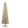Image de Sapin de Noël artificiel illuminé Black Box Trees Charlton Vert Fer H260xl63xL63cm