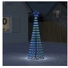 Image de Sapin de Noël à LED 275 LED bleu 180 cm, décoration de Noël, lumière LED, lumière de Noël extérieure, cône de Noël, 358066