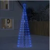 Image de Arbre de Noël Lumineux avec Pointes 570 LED Bleu, Sapin de Noël avec Piquet de Sol, Décoration de Vacances, Ornement 358107