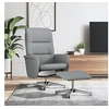 Image de Fauteuil réglable met voetenbankje tissu gris clair