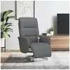 Image de Fauteuil de massage, relaxation avec repose-pieds tissu gris foncé