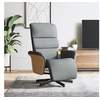 Image de Fauteuil de massage, relaxation avec repose-pieds tissu gris clair