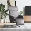 Image de Fauteuil Inclinable avec Repose-pieds, Chaise de Relaxation avec Dossier, Siège avec Accoudoirs Salon, Moderne, Gris Similicuir