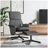 Image de Fauteuil de massage, relaxation met voetenbank tissu gris foncé