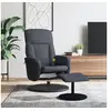 Image de Fauteuil de massage, relaxation met voetenbank velours gris foncé