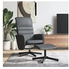Image de Fauteuil réglable met voetenbankje similicuir gris