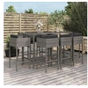 Image de Ensemble de bar de jardin 9 pcs avec coussins gris poly rotin, ensemble de table de bar, table et chaise de bar, 3200654