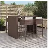Image de Ensemble de bar de jardin avec coussins 5 pcs marron poly rotin, ensemble de table de bar, table et chaise de bar, 3200666