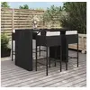 Image de 5-delige Tuinbarset met kussens poly rattan zwart3200667