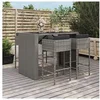 Image de 5-delige Tuinbarset met kussens poly rattan grijs3200668