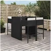 Image de 5-delige Tuinbarset met kussens poly rattan zwart3200670