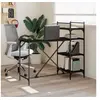Image de Bureau d'ordinateur avec étagères noir 120x47x109 cm