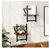 Image de Etagères murales avec barres 2 pcs chêne marron 20x25x30 cm 836232