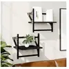 Image de Etagères murales avec barres 2 pcs noir 30x25x30 cm 836233