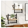 Image de Etagères murales avec barres 2 pcs chêne sonoma 30x25x30 cm 836234